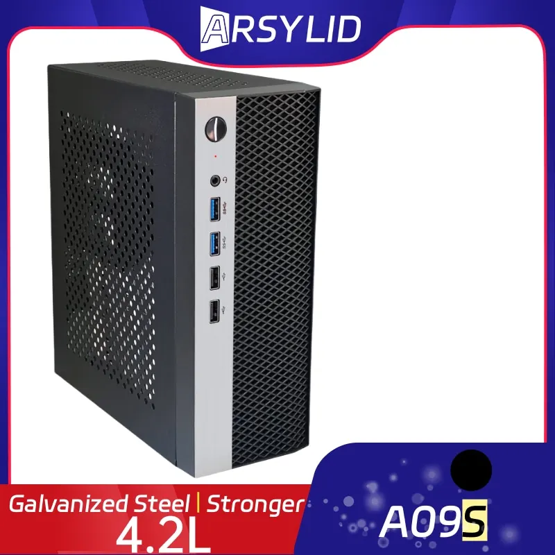 A09S 4.2L ITX Chassis A4 HTPC Portable Computer PC Support PCIe 2.5' SSD Drive Mini IPC Flex PSU Case