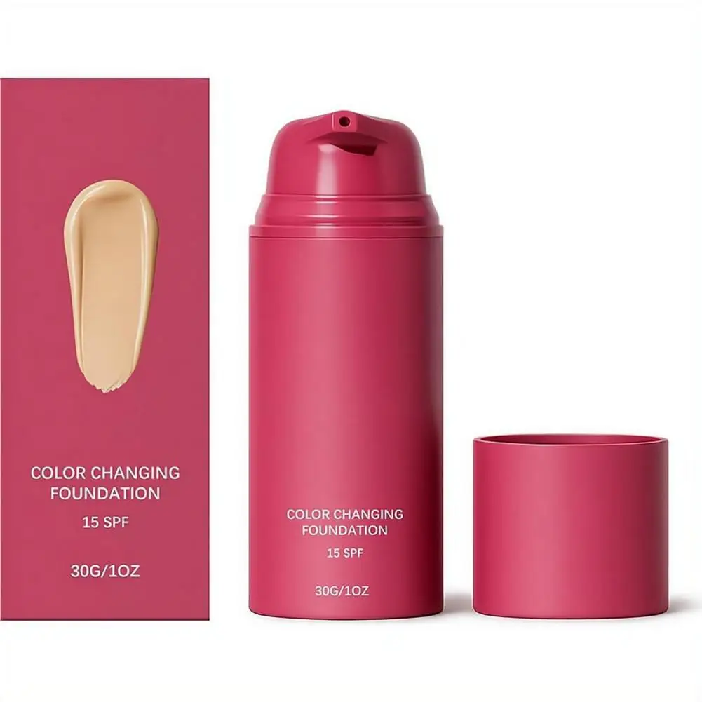 Natürlich Farbwechselnde Flüssig-Foundation, Temperaturabhängig Anpassbar, Gleicht den Hautton im Gesicht aus, Weicher Make-up-Look, Langanhaltend – Detail 1
