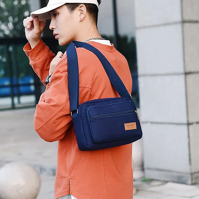 Bolsa de Ombro de Grande Capacidade Masculina, Bolsas Crossbody Masculinas, Simplicidade, Versátil, Mochila Elegante