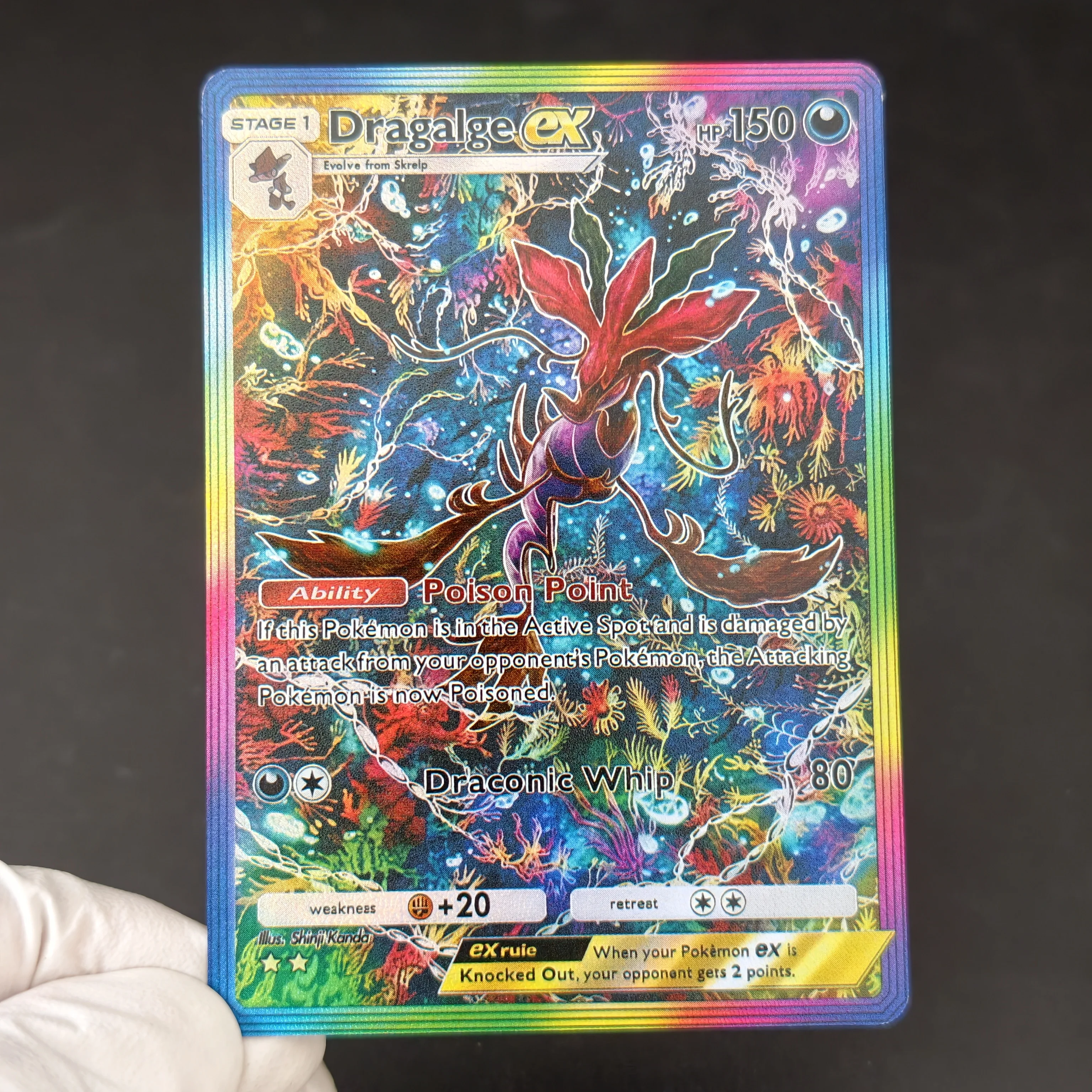 12PCS/PKM Card Pocket Mega Ampharos EX Greninja Jolteon Absol Rapidash Holo Foil Card DIY TCG Advanced Anime Collection Card view 5