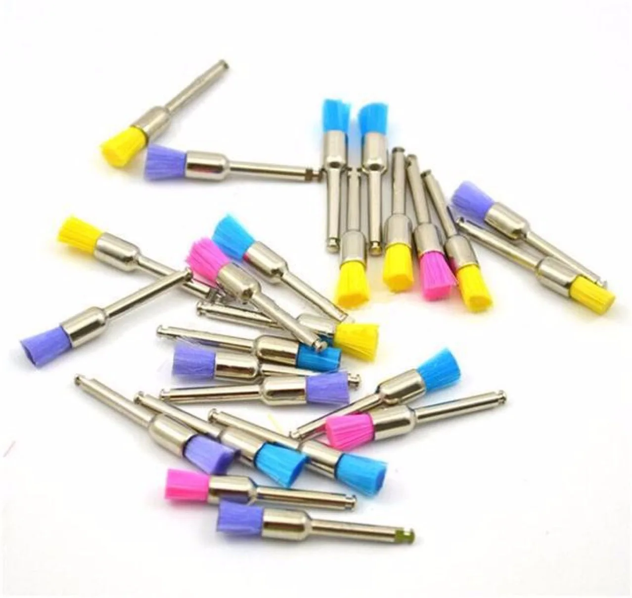 100pcs Dental Prophy Brushes Polishing Polisher Disposable Latch type Mixed color Used for stain removal and polish