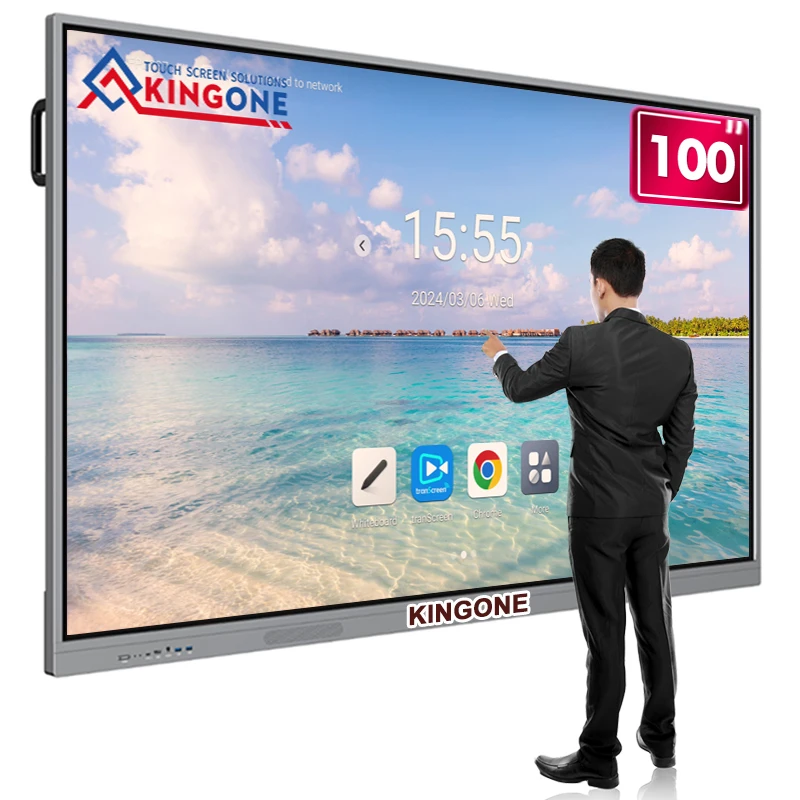 2025 OEM لوحة مسطحة تفاعلية 55-110 بوصة - لوحة ذكية للسبورة البيضاء الرقمية متعددة اللمس للتعليم