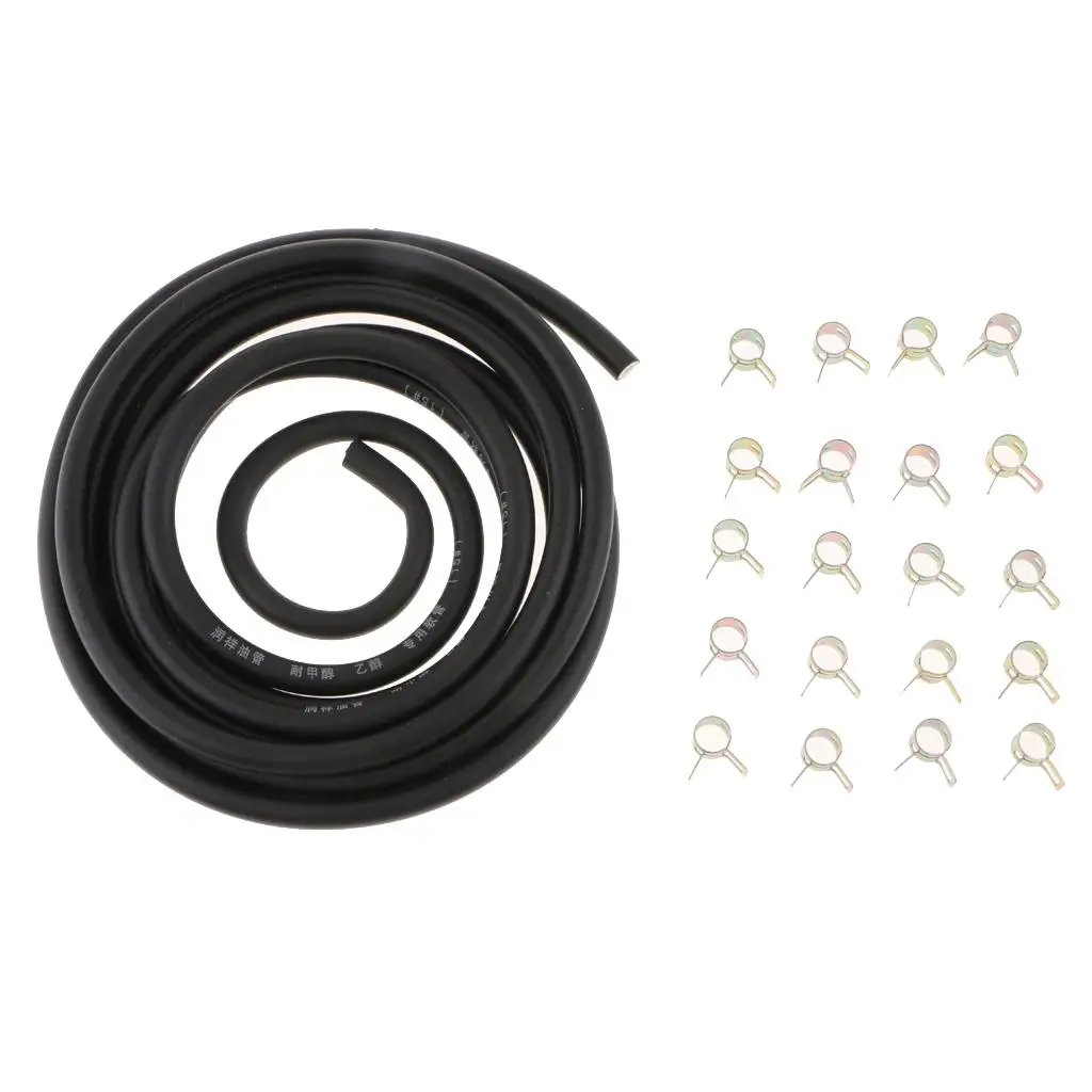 Colliers de serrage pour tuyau de carburant de moto, diamètre intérieur de 1/4 pouces, ID de 2/5 pouces, petit tuyau, longueur de 3 mètres, longueur de 9.85 pieds, 20 pièces