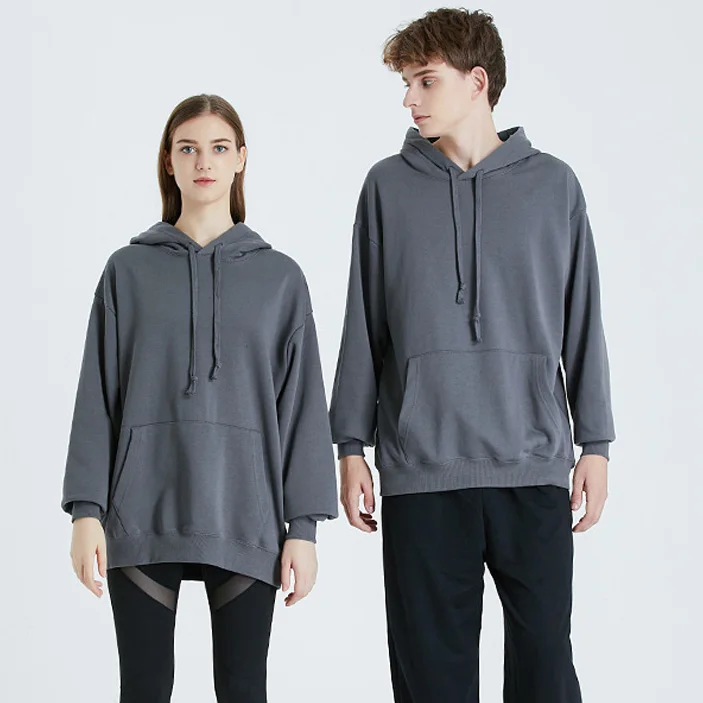 herfst 330g katoenen dunne trui met capuchon dames casual oversized truien paar hoodie dames sweatshirt effen jeugd streetwear