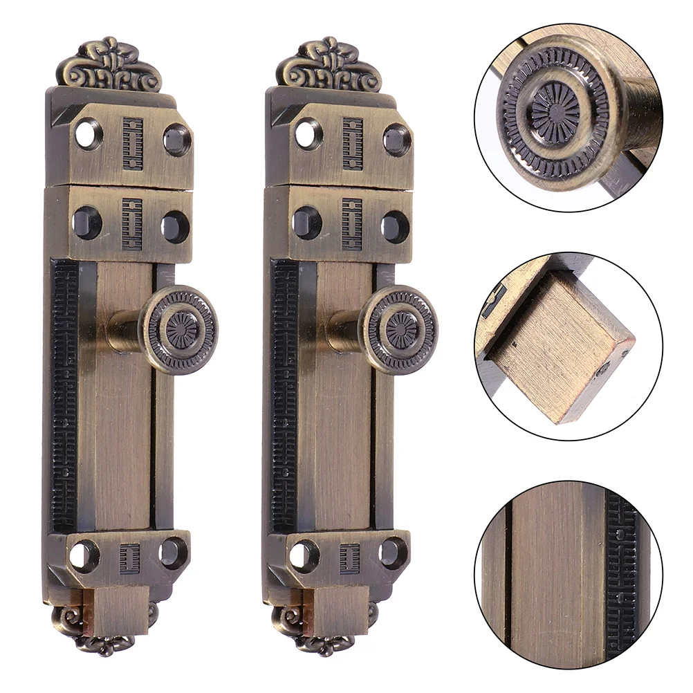 

2 Pcs Indoor Locks for Doors Copper Pin Slide Bolt Special Zinc Alloy Security Latch