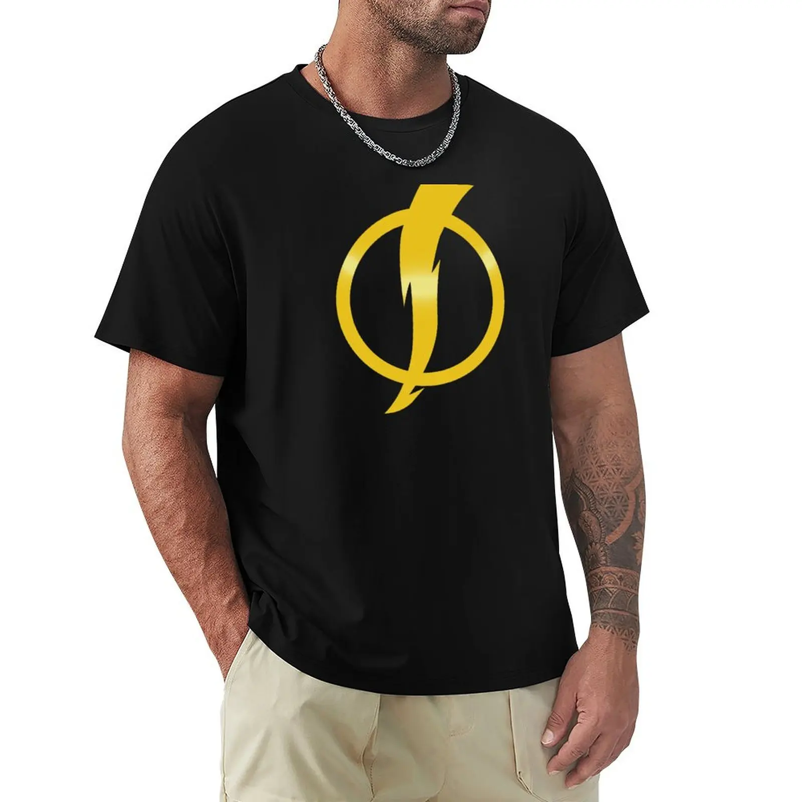 Static Shock Logo T-Shirt Plus Size Basic Short Sleeve Top