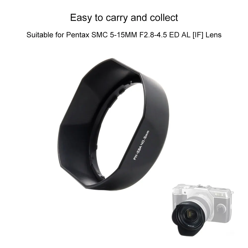 LingoFoto 40.5mm Metal Camera Lens Hood for PH-SBA  K-Mount 10-17mm f/3.5-4.5 Fisheye Bayonet Mount, Black Lens Hoods