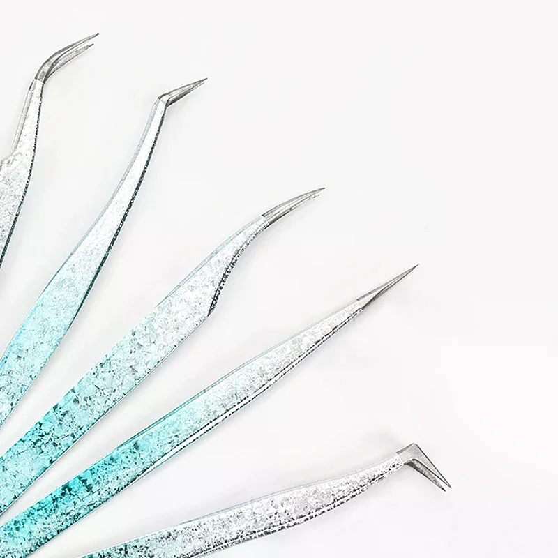 2 قطعة ملاقط رمش الجليد زهرة مكافحة ساكنة ثلاثية الأبعاد دقيقة الحاجب تطعيم الرموش الصناعية تمديد لوازم ماكياج الملقط أدوات #2