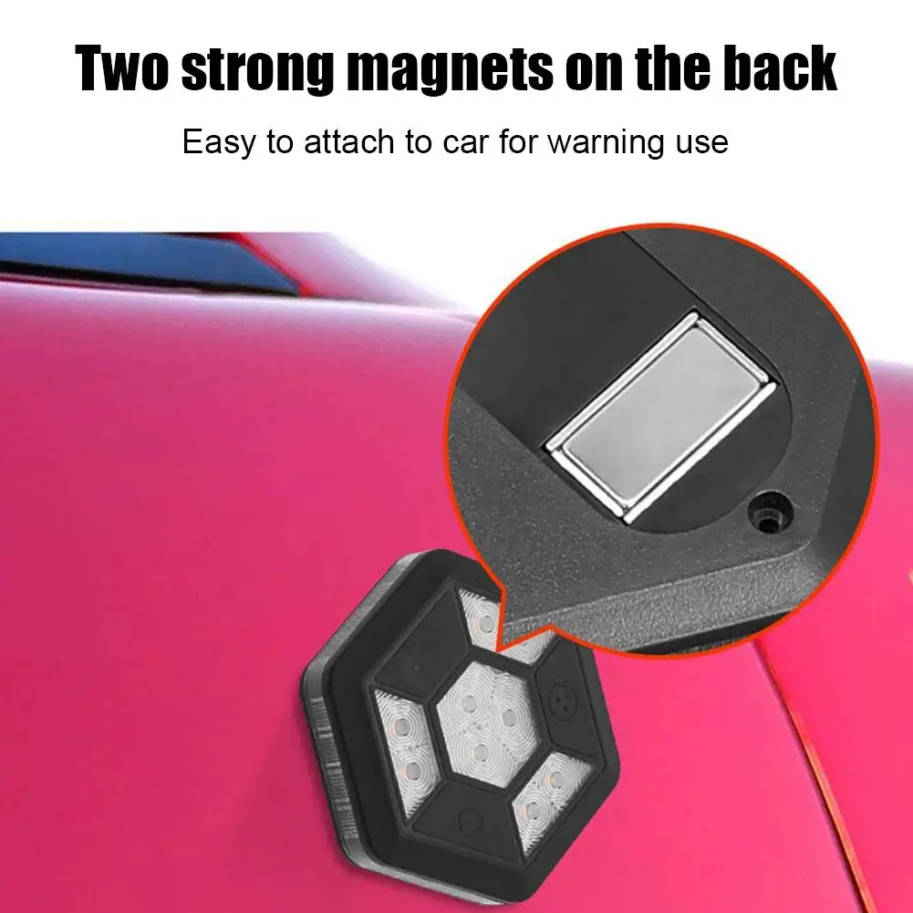 360 درجة الدورية LED ضوء تحذير مغناطيسي وامض السلامة القابلة لإعادة الشحن فلاش المرور إشارة السلامة الأبيض ضوء السيارة Yel I4I9