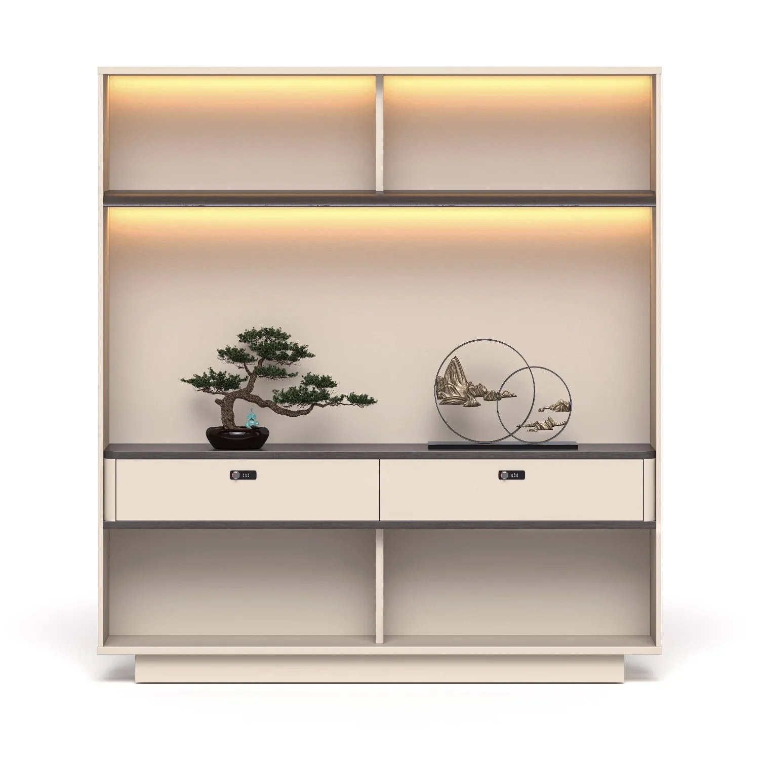 Modern Large Multi-Layer Solid Wood Display Shelf Simple Durable Bookcase Furniture for Office Home for Living Room