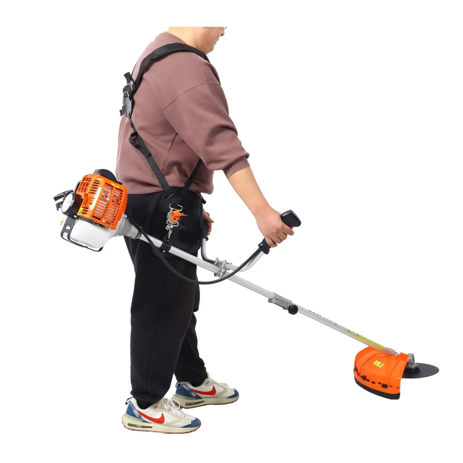

Powerful Petrol Brush Cutter 52cc 2 Stroke Engine with Multifunction Attachments for Lawn and Garden Care