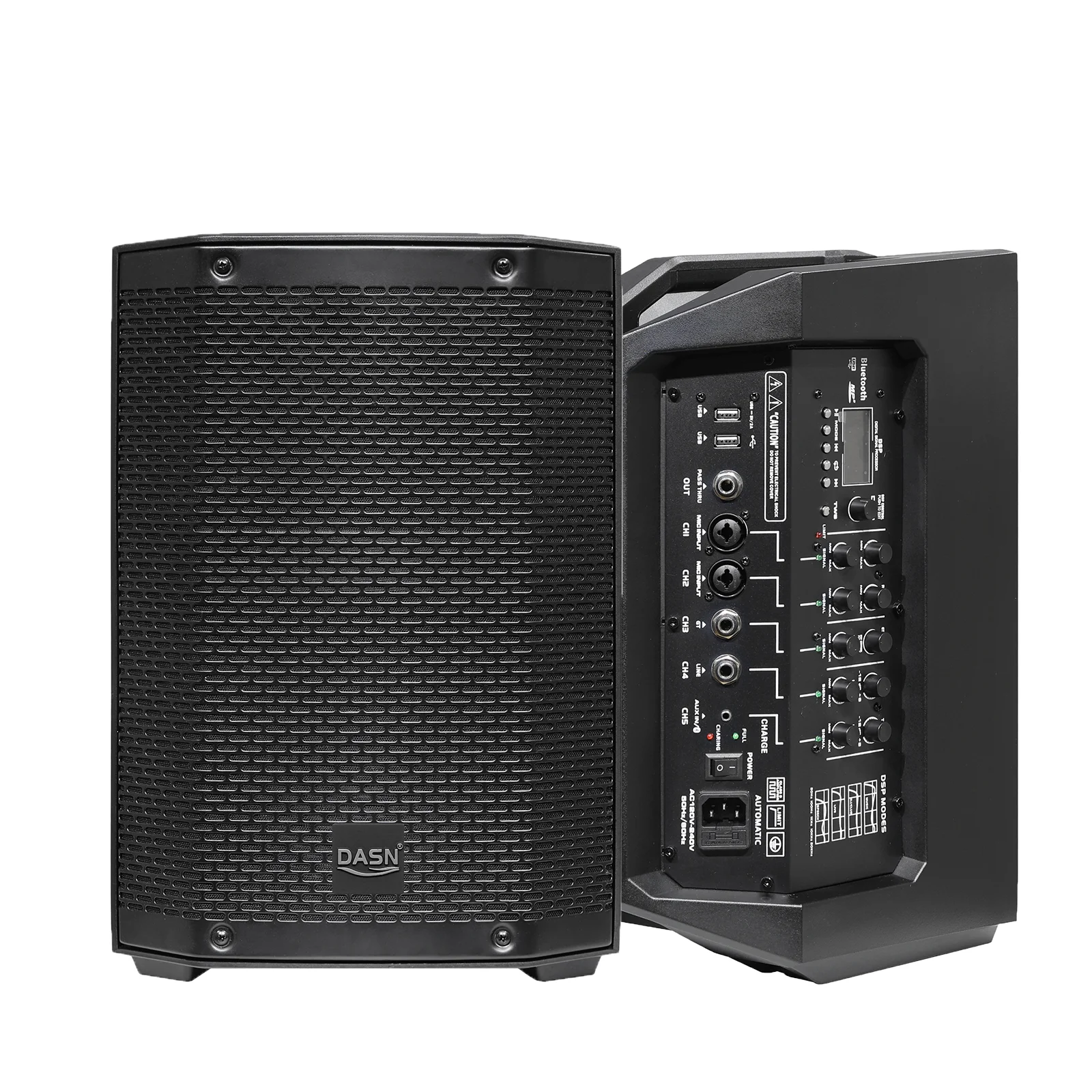 

DASN E8 8 Inch 800W PEAK Class D Amplifier Battery DSP Home Outdoor Performance DJ Portable Active Speaker Powered PA System