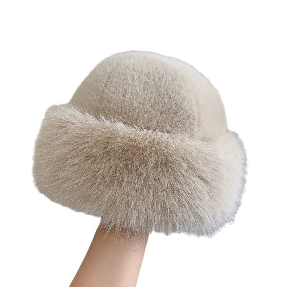 1 pz cappello caldo da donna invernale con velluto spesso imitazione pelliccia cappello da pescatore moda cappello di protezione per le orecchie antivento all'aperto