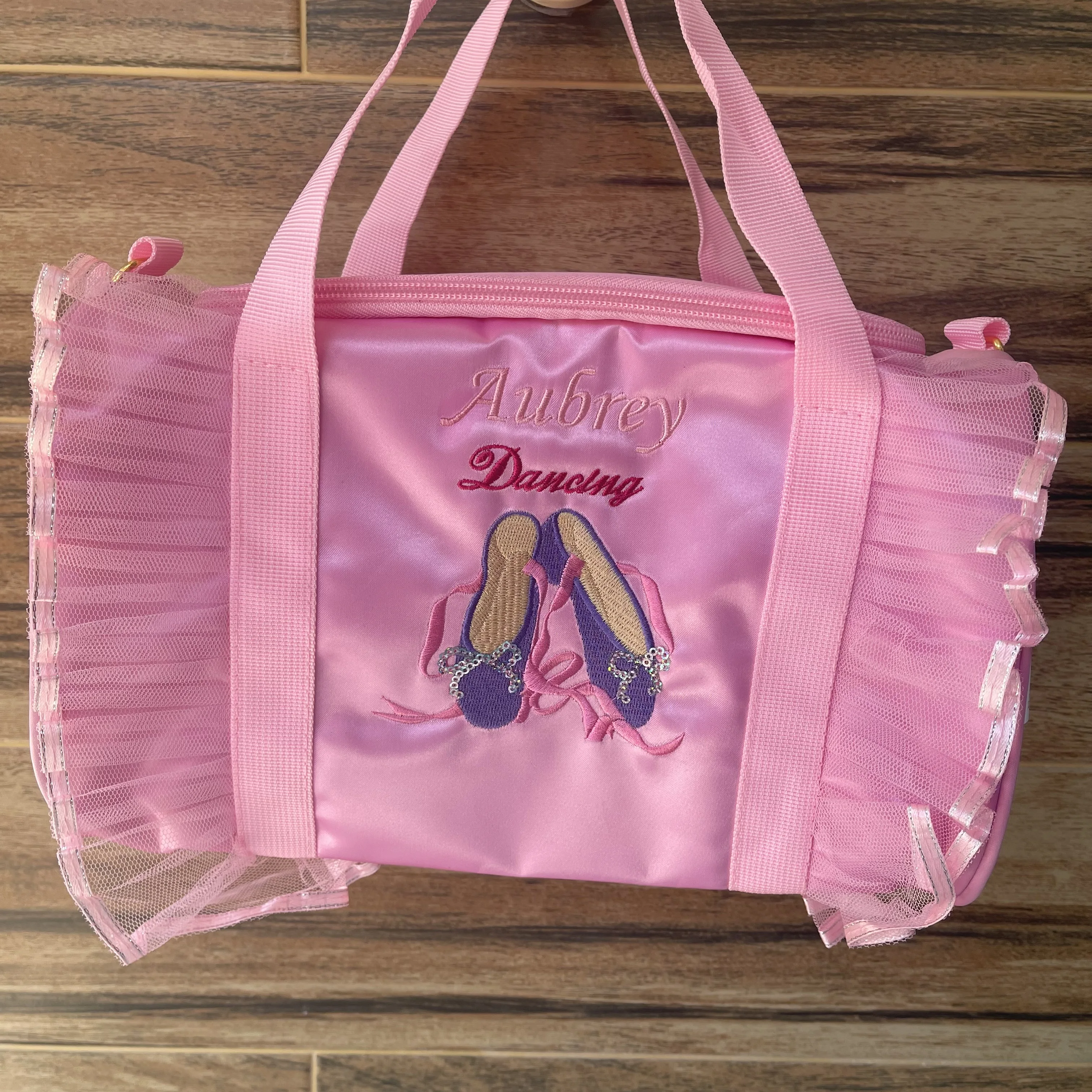 

Personalized Embroidery Kids Dance BackBag for Girls Ballerina Pink Duffel for Ballet Class Crossbody Ballet Handbag Backpack