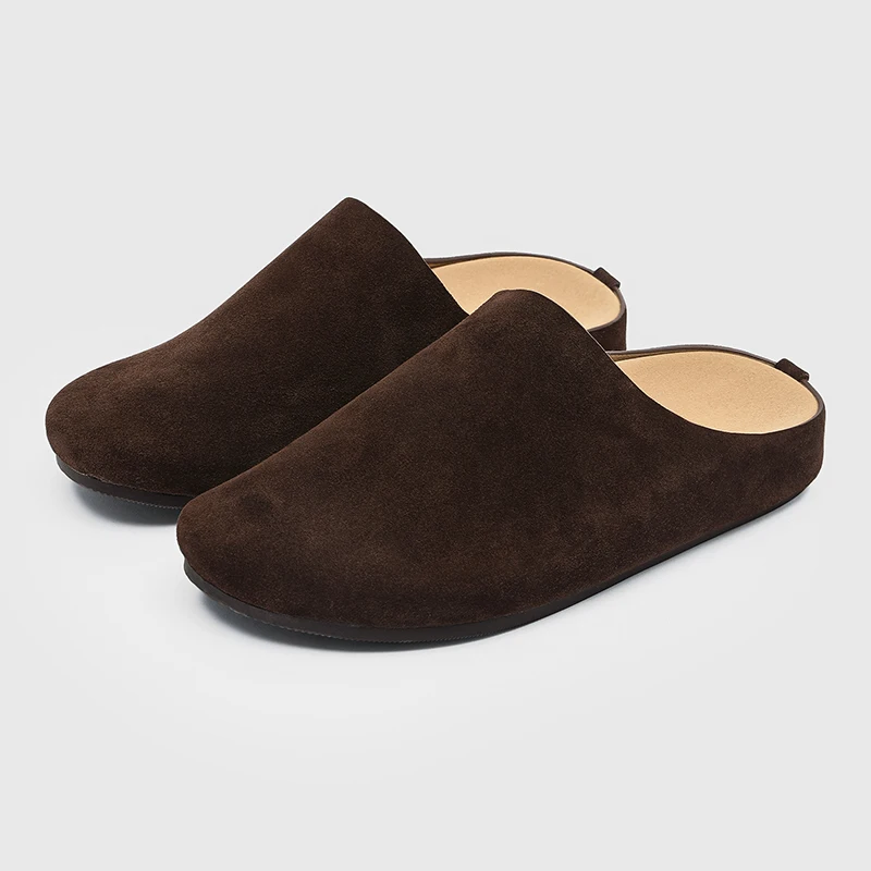 

Couple Minimalist Style Boken Half Bag Slippers Breathable Non Slip High-end Silent Soft Bottom Indoor Slippers