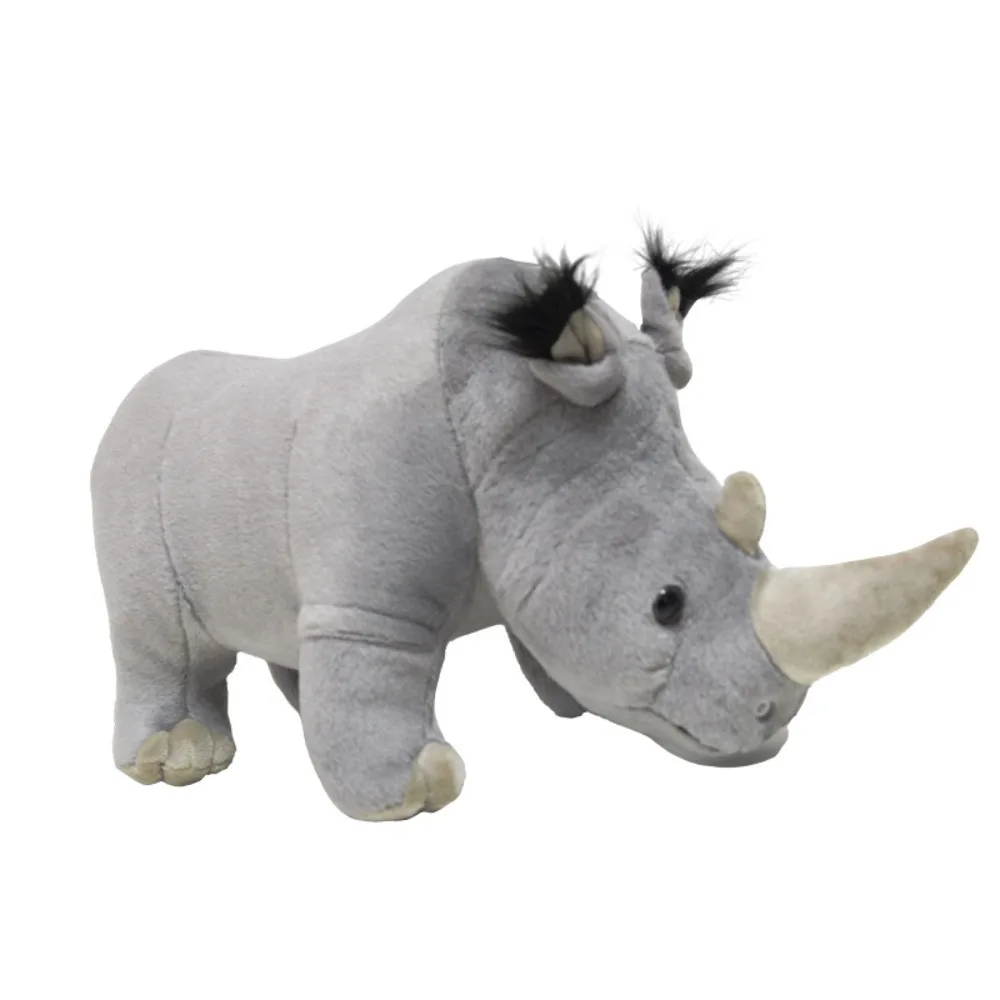 

Wild Animals Rhinoceros Plush Toy Stuffed Animals Soft Pillow African Rhinos Doll Lifelike Standing Stuffed Rhinoceros Doll