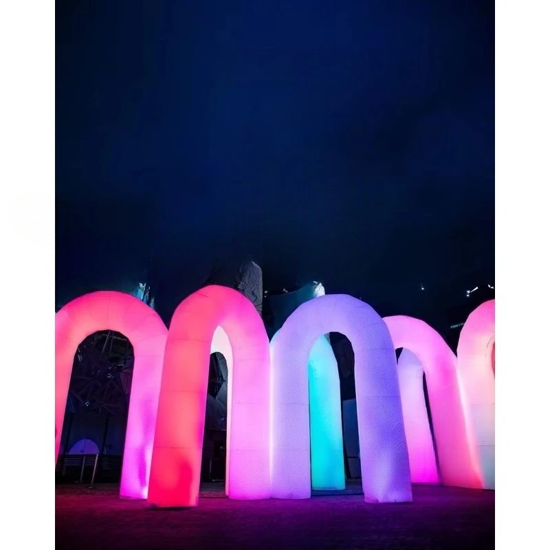 Color Lighting Inflatable Arch for Event Decoration Light Emitting Diode Inflatable Rainbow Arch