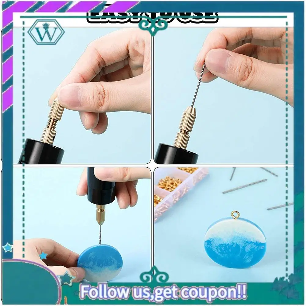 

Набор электрических сверл для смолы A09P, включая винты с проушинами, инструменты для спиральных сверл, электрическая мини-дрель для изготовления брелоков своими руками