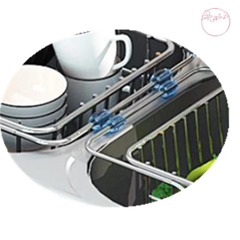[W32] Adjustable Stainless Steel Sink Drain Basket Tableware Rack Kitchen Fruit Drainer Expandable Vegetable Washing Basin