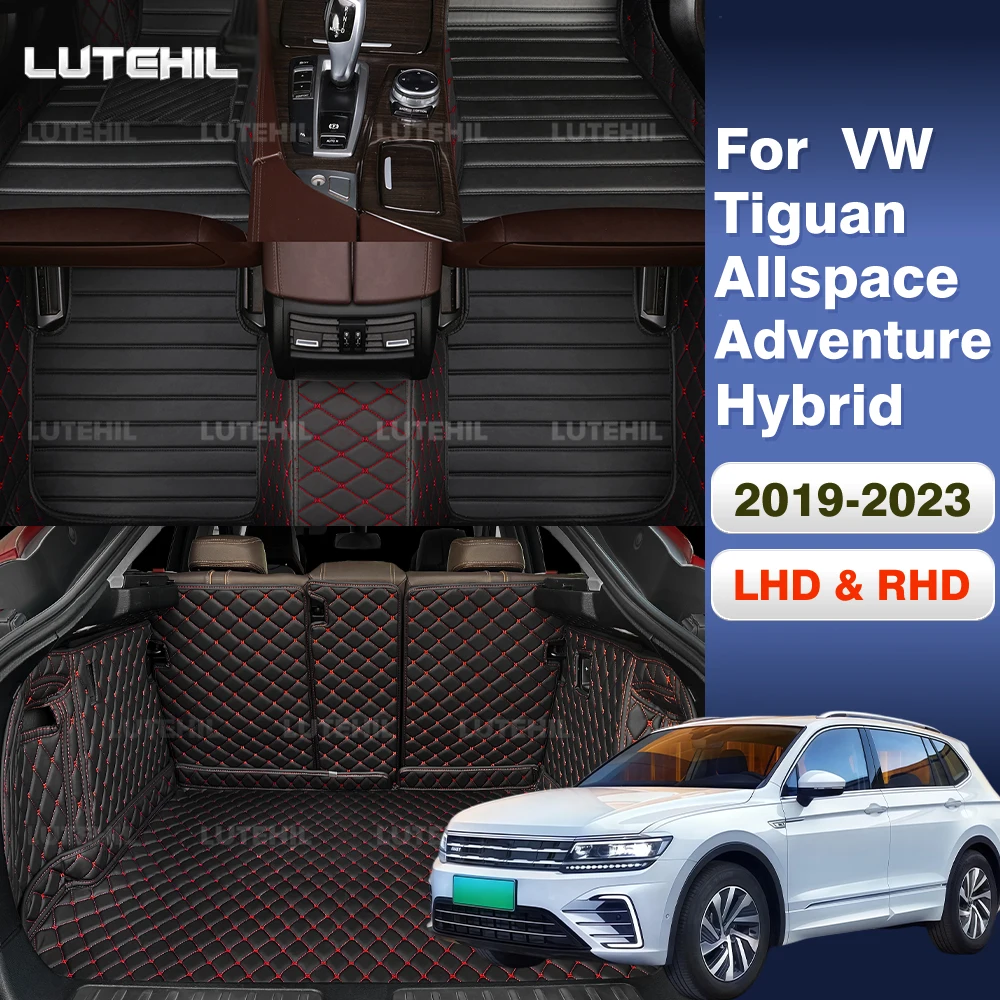 

Car Floor Mats For VW Tiguan Allspace Adventure Hybrid 2019-2023 Trunk mat Cargo Liner Protection Carpet Custom Floor Liners