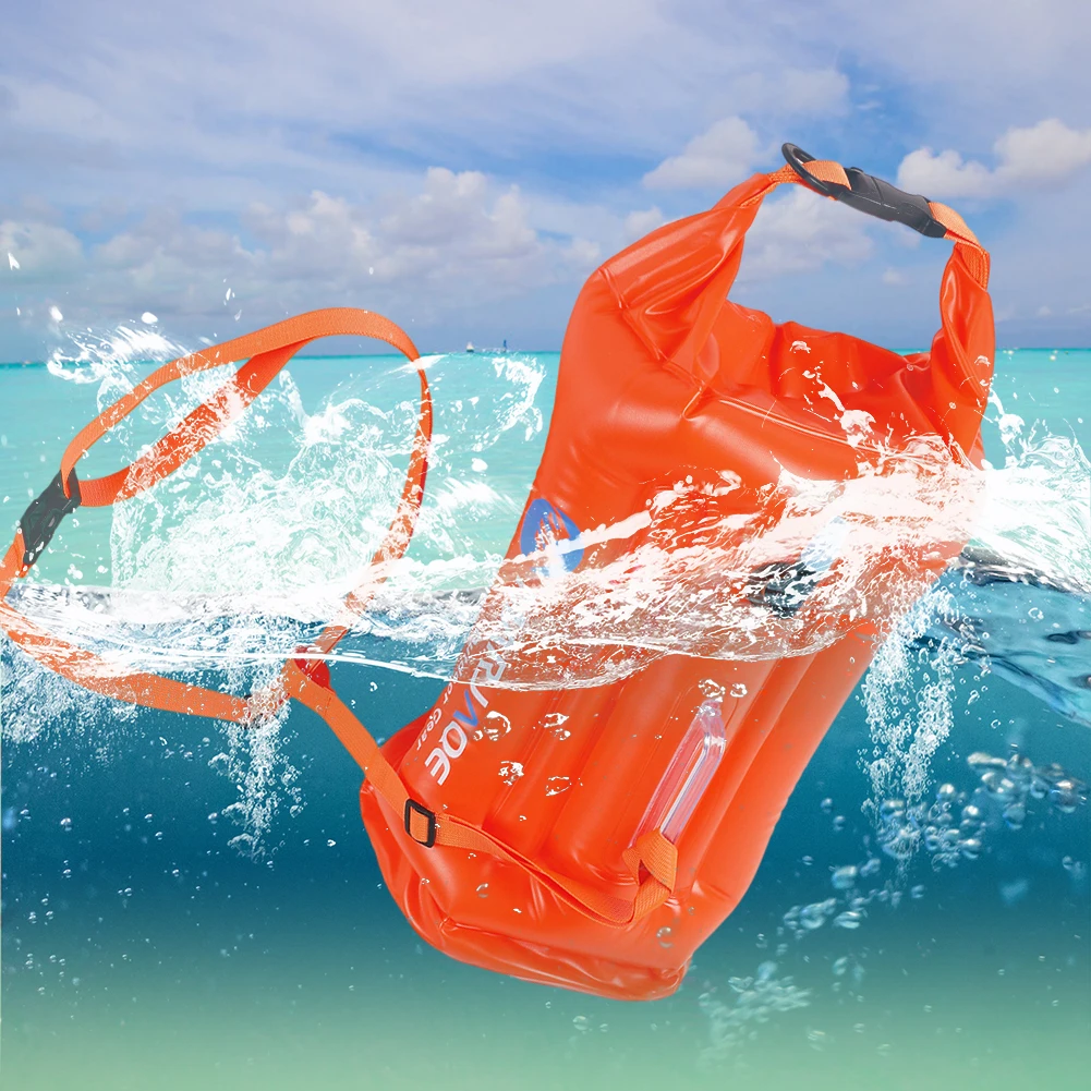 20L Inflatable Waterproof Tow Float Bag with Adjustable Waist Belt Perfect for Boating Fishing and Camping Safety