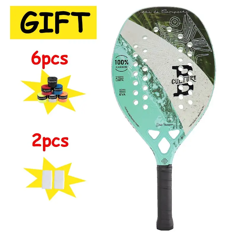 INSUM Beach Tennis Racket Full Carbon Fiber EVA Soft Sand Grit Racket beach tennis with Cover Bag for Beach Sport