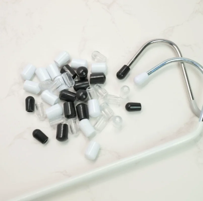 2/4/10/20/50/100Pcs S-Hook/Soft Rubber End Caps 2.5-10mm Discount Shelving Hook Covers for Supermarket Setup and Home Furniture