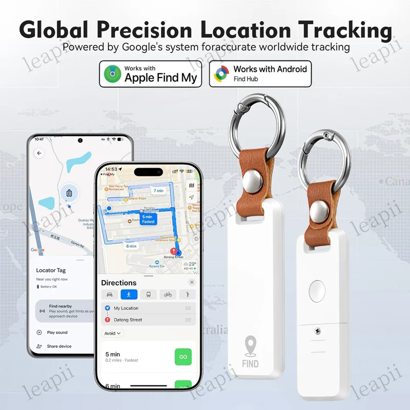 Works with Google Find Hub&Apple Find My 1-4 Pack GPS Tracker IOS/Android Smart Tag Dual System Pet Luggage Tracker Finder