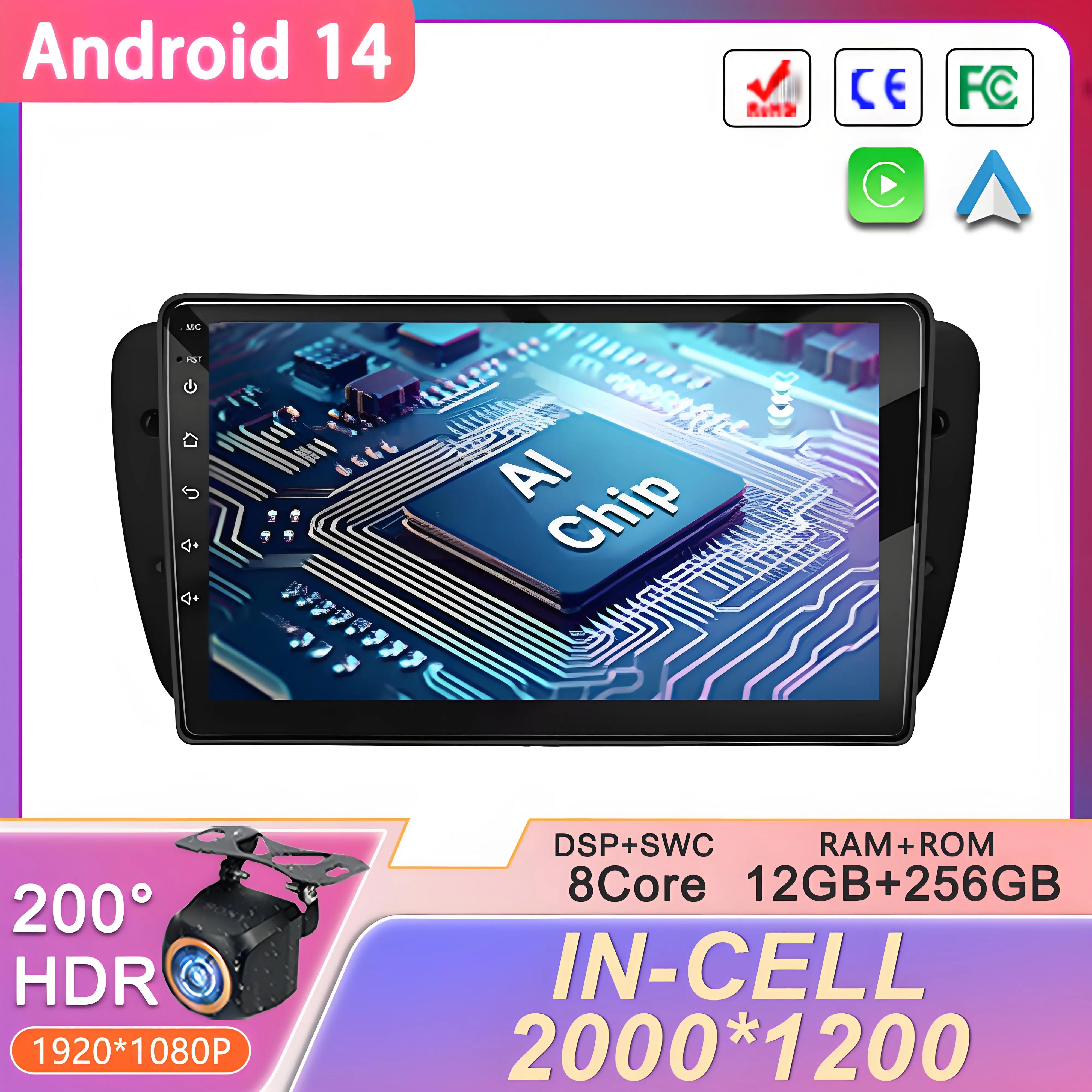 

Car Radio Android 14 for Seat Ibiza MK4 6J 2009-2013 Multimedia Video Player Navigation stereo GPS No 2din DVD Head Unit Screen