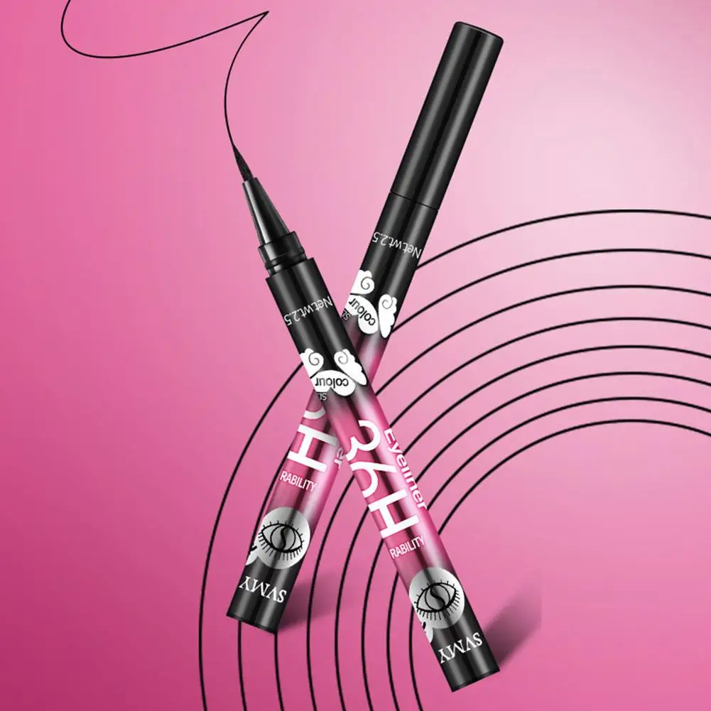 قلم تحديد العيون السائل الأسود طويل الأمد مقاوم للماء قلم تحديد العيون سريع الجفاف لا يزهر قلم كحل طبيعي سائل أدوات التجميل