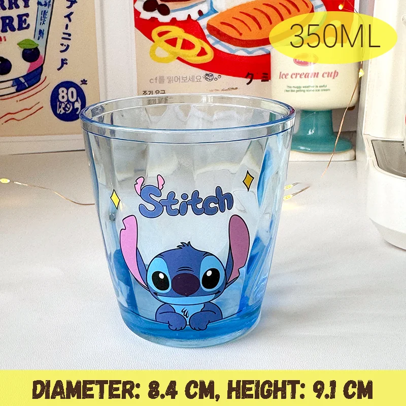 Taza de agua Stitch Mickey Lilo y Stitch pareja de ángeles dibujos animados Anime personaje periférico regalo de fiesta taza enjuague bucal regalo para niños