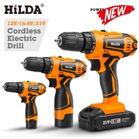 HILDA 12V 16.8V 21V Cordless Drill Electric Screwdriver Mini Wireless Power Driver DC Lithium-Ion Battery Power Tools