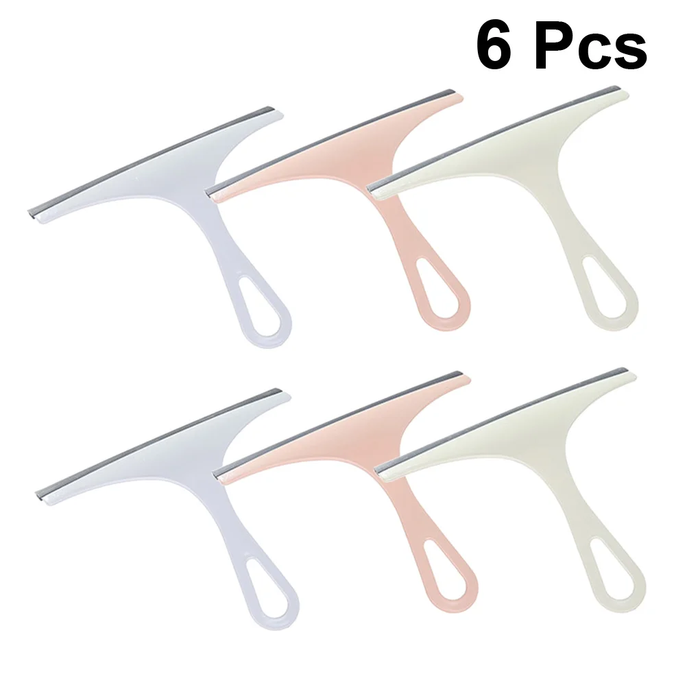 

6pcs Glass For Shower Bathroom Window Tile Scraper Water Cleaner High Grade Shower Squeegee Rust-Proof Smooth Glide