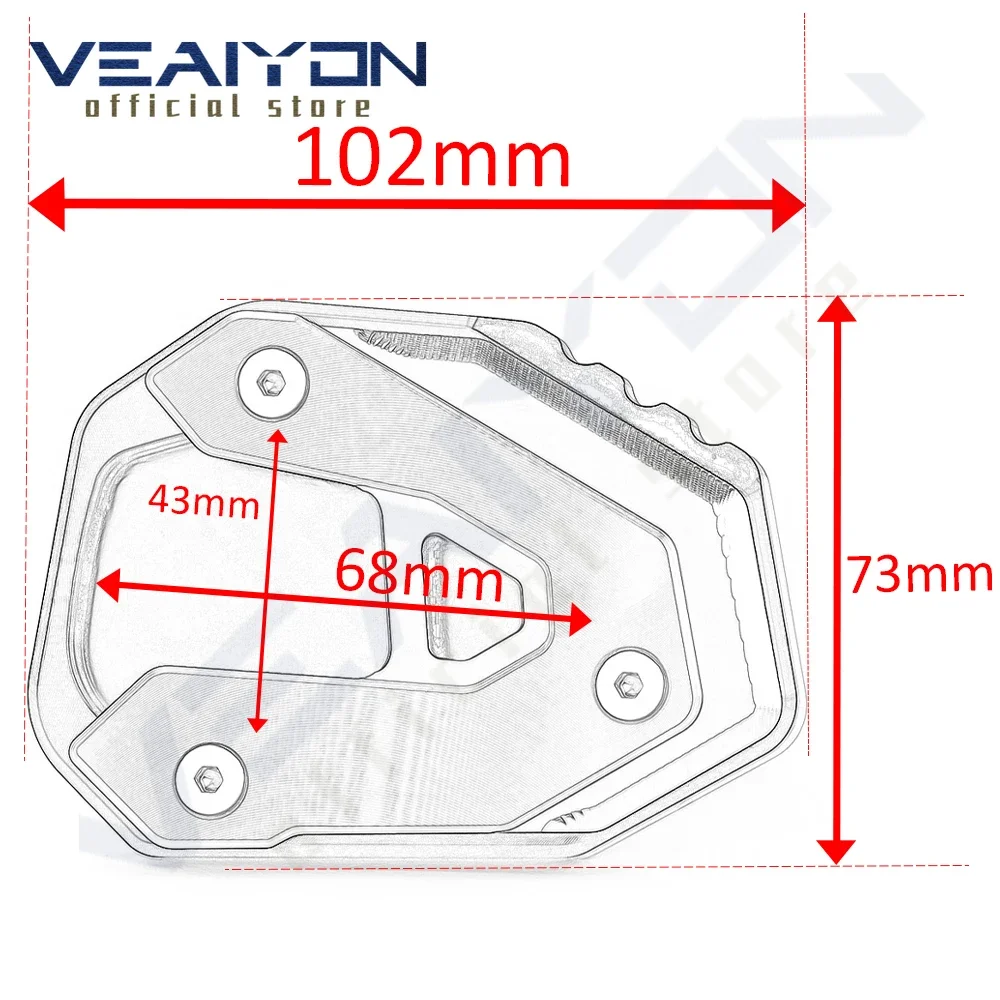 For HONDA NC750X NC 750X NC750 X DCT 2021 - 2023 Motorcycle accessories Kickstand Side Stand Plates Extension Pad Support Plate view 6