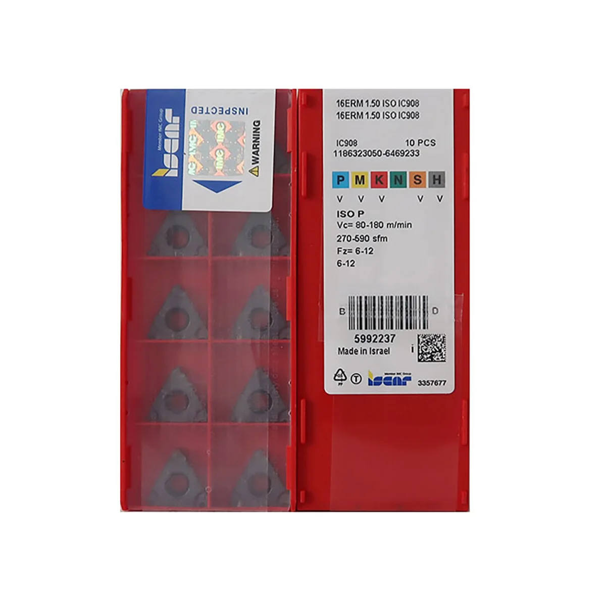イスカルオリジナル 16ERM 1.50 2.00 3.00 1.75 1.25 ISO IC908 ねじ切り旋削超硬インサートブレード Theading インサート