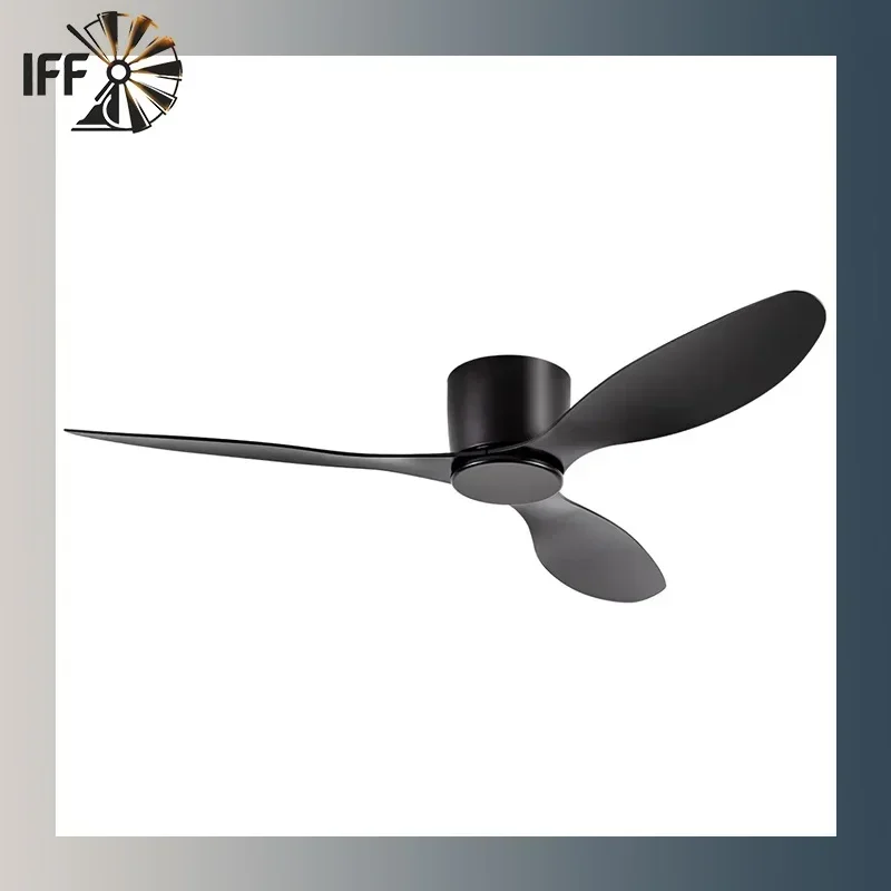 

IFF Ceiling Fan Without Light Modern Style Low Floor Black and White DC Motor Remote Control