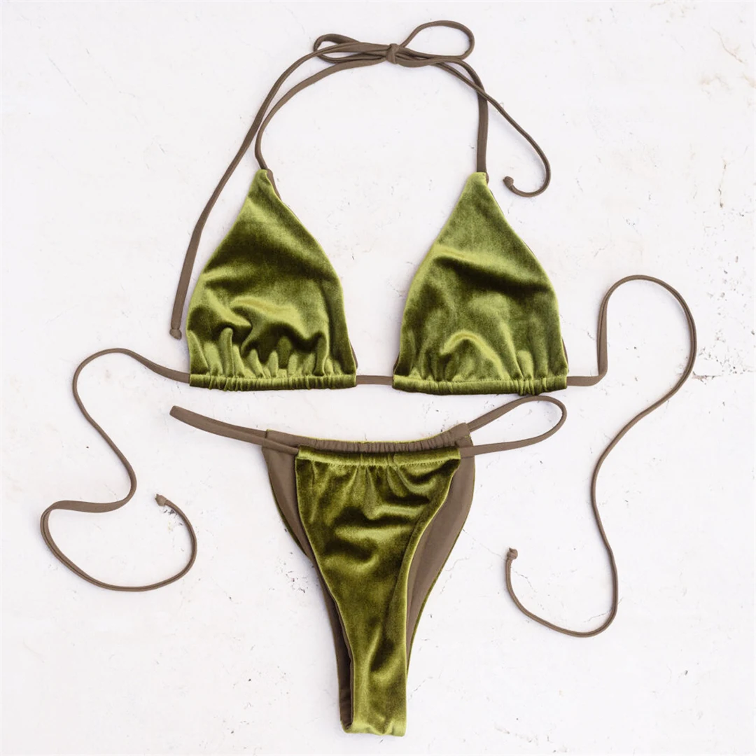 17 Farben, Neckholder, hoher Beinausschnitt, gepolstert, zweiteiliger Bikini, Damen-Bikini, Badeanzug, Damen-Badebekleidung, Bather, Schwimmbekleidung V5974 – Detail 33