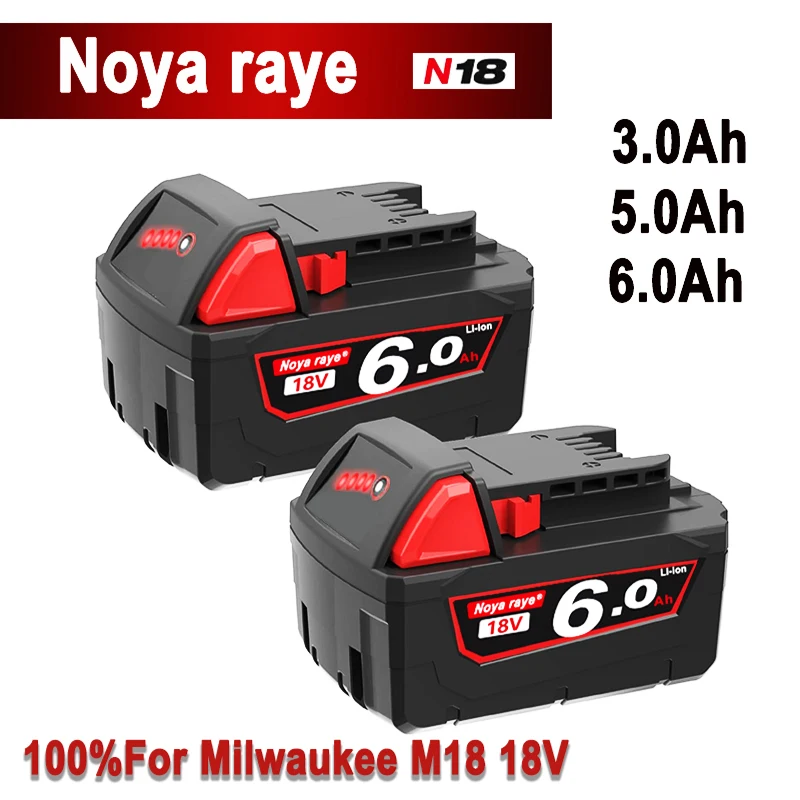100% Pro Milwaukee M18 18V 6000mAh/3000mAh Pro Milwaukee M18B5 XC Li-ion baterie 48-11-1815 2604-20 48-11-1850 nabíječka - náhled 2