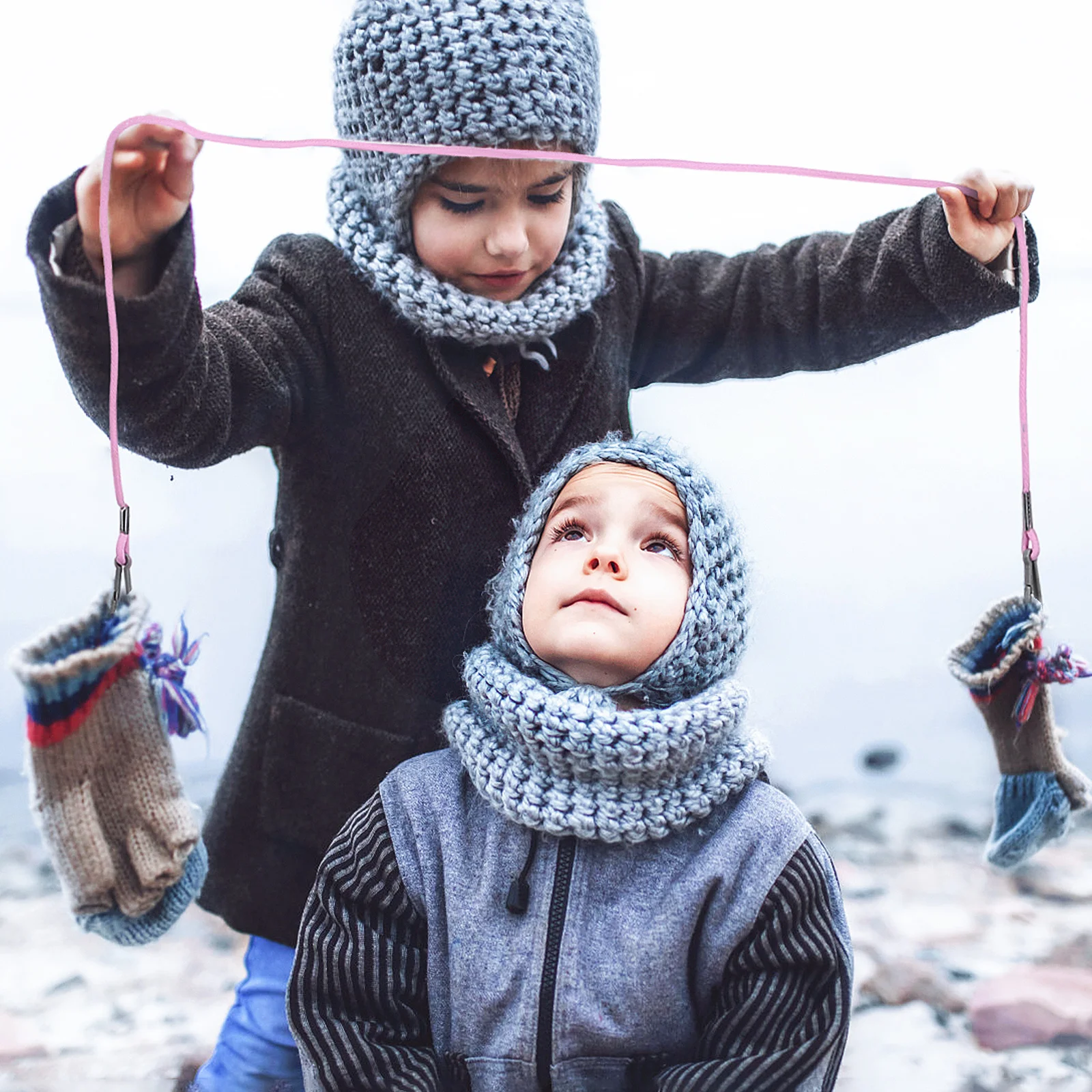 

6Pcs Kids Glove Clips Anti Lost Rope for Mittens Non Slip Lanyard String Portable Safety Strap for Children Winter Outdoor Use