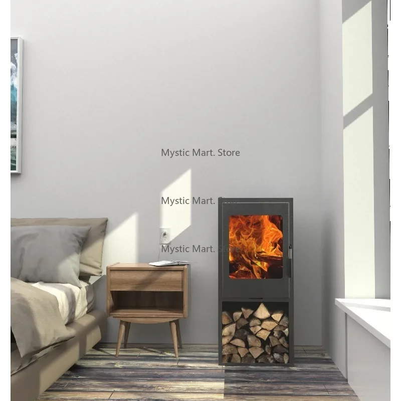 

Modern Freestanding Cast Iron Fireplace - Indoor/Outdoor Wood & Pellet Burning Stove for Effective Heating