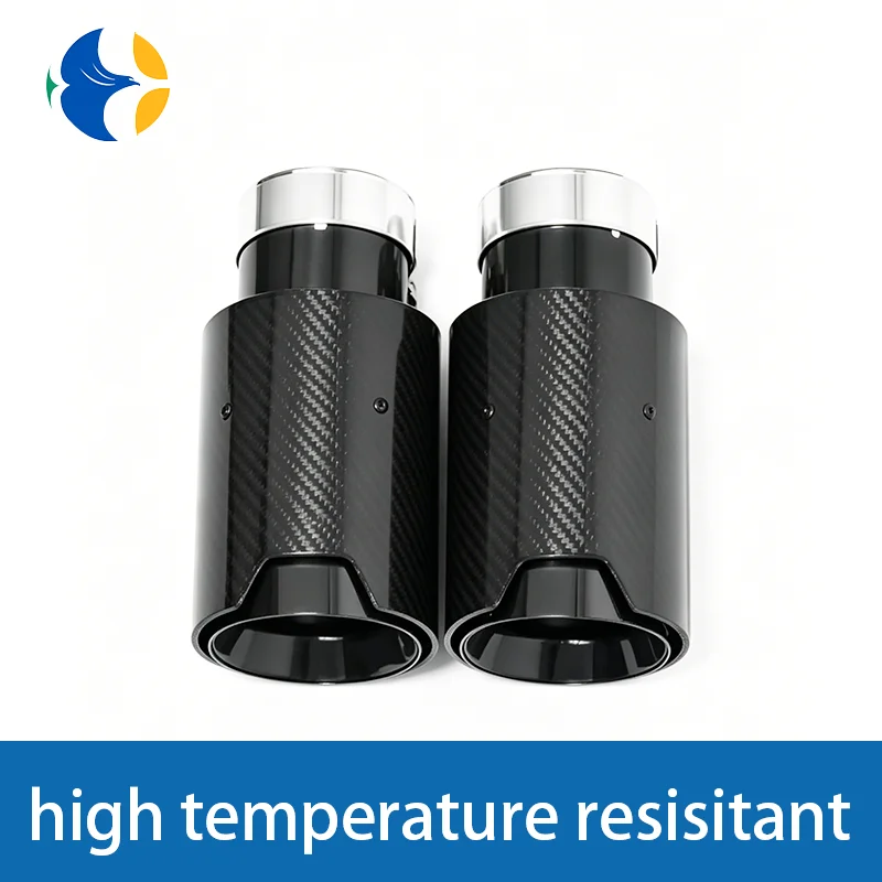 

1pcs M Logo Exhaust Tip car accessories Carbon Fiber nozzles pipe for M LOGO Modify stainless Muffler Tail Tips Upgrade