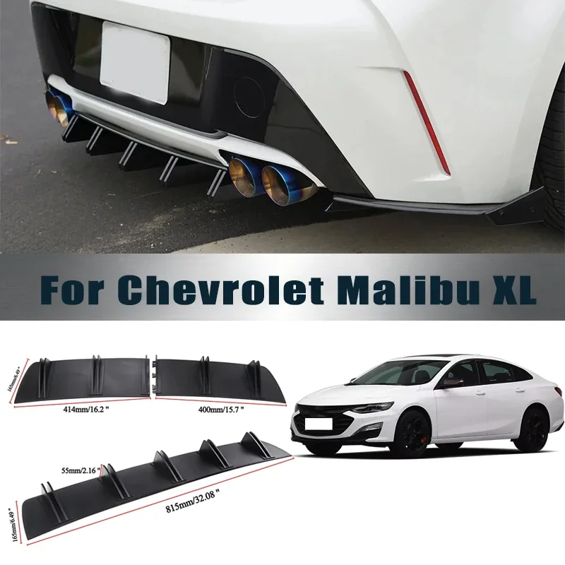 Rear Bumper Shark Fin Diffuser ABS Curved Aero Splitter Anti-Collision Chassis Protector For Chevrolet Malibu XL Car Styling