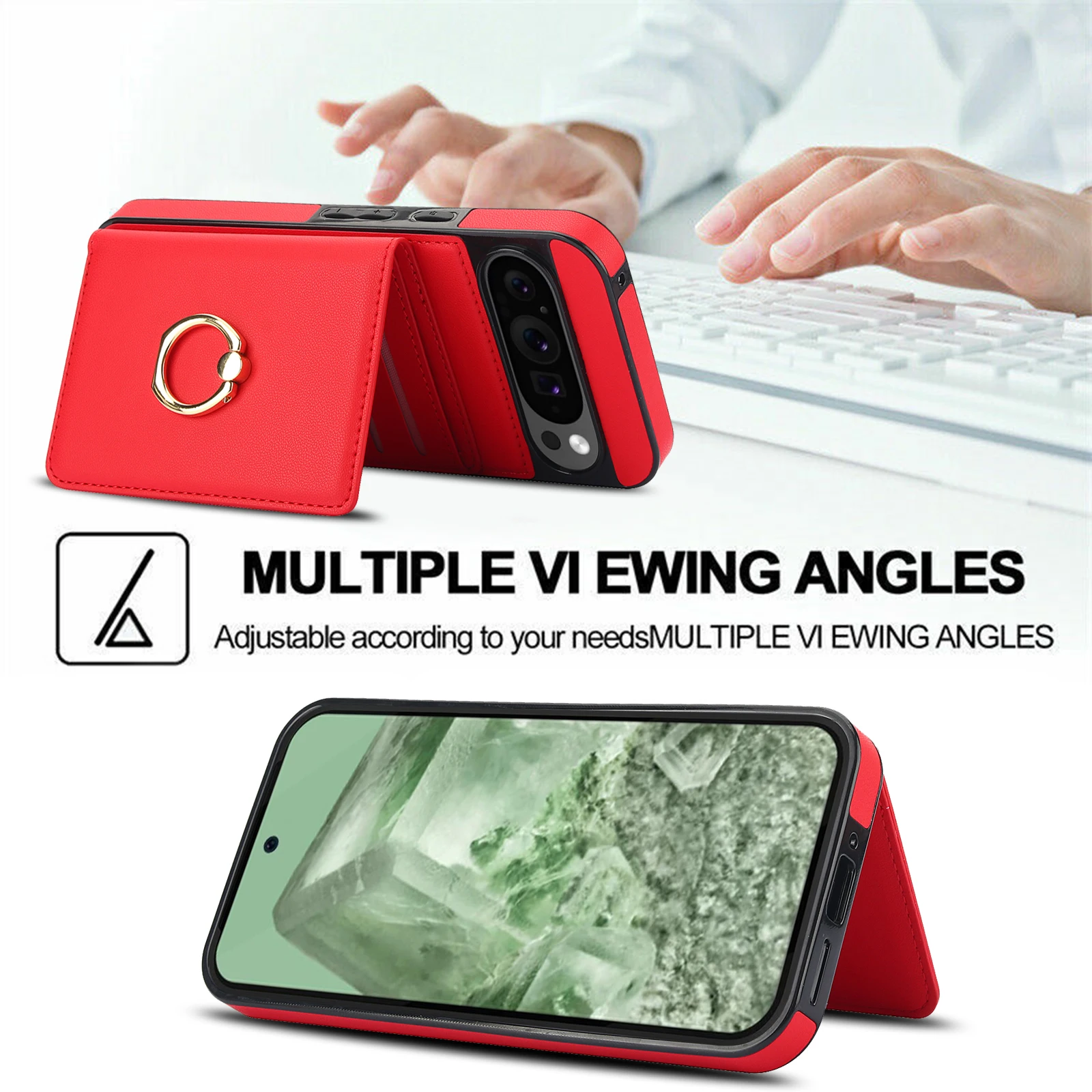 Luxury Wallet Leather With Card Holder Ring Kickstand Magnetic Clasp For Google Pixel 10 9 8 Pro 9A 8A 5G RFID Bag Pocket Cover