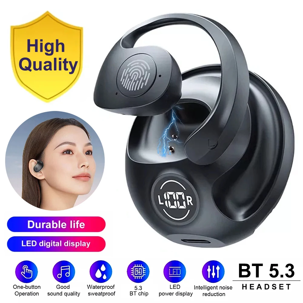 

Open Headphones Mini Headphones bluetooth 5.3TWS Headphones Stereo Bass Headphones HIFI Sound Quality Headphones Lntelligent