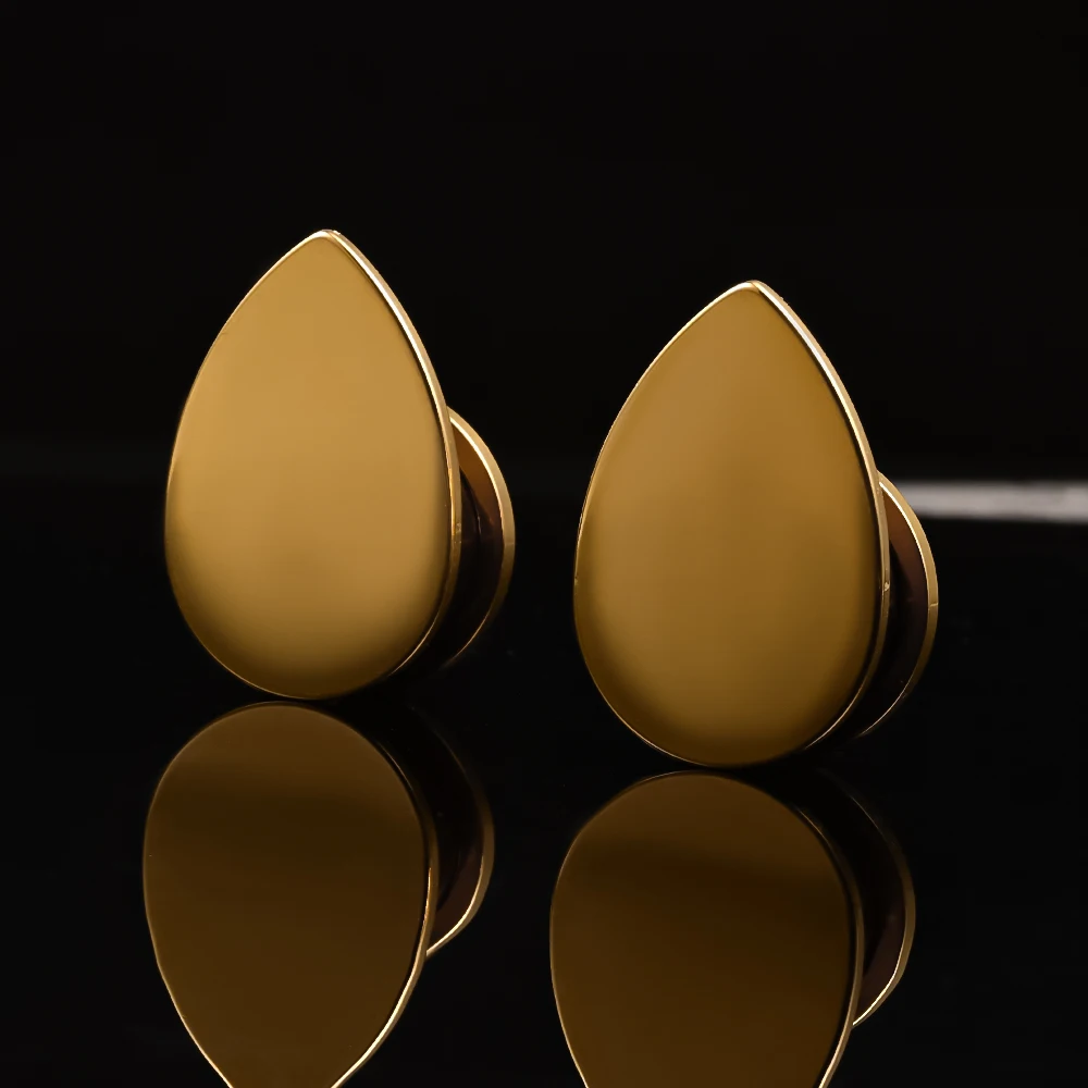 Vanku 2PCS Fashion Teardrop Ear Plugs Tunnels For Women Body Jewelry Piercing Saddle Gauges Stretchers Ears Accessories