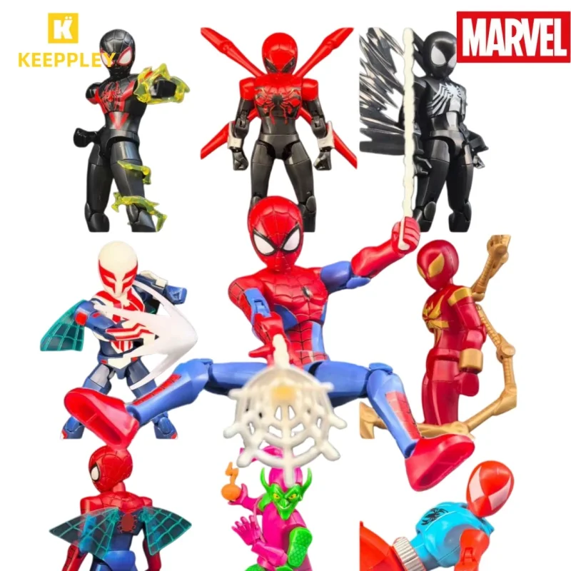 Keeppley Marvel figura de bloques de construcción héroes ilimitado Spider-Man Peter Parker Iron Spider modelo móvil ornamento juguete para regalo