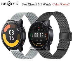 Stainless Steel Strap For Xiaomi MI Watch Color Metal Mesh Bracelet Milanese Wristband For Xiaomi MiWatch Color 2 22mm Watchband