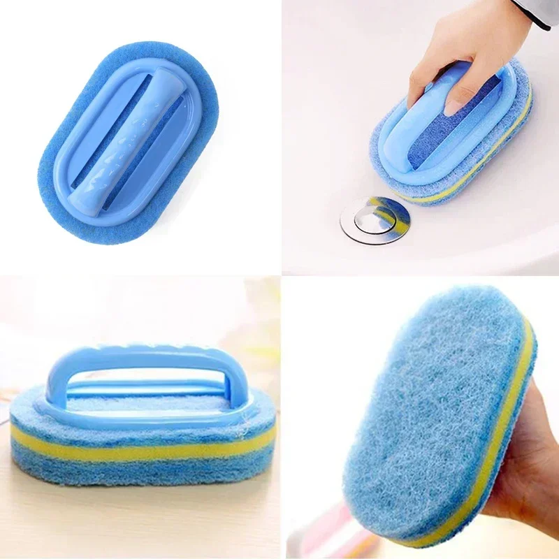 Kitchen Bathroom Toilet Cleaning magic sponge Glass Wall Cleaning  Bath Brush Handle Sponge Ceramic Window Slot Clean Brush