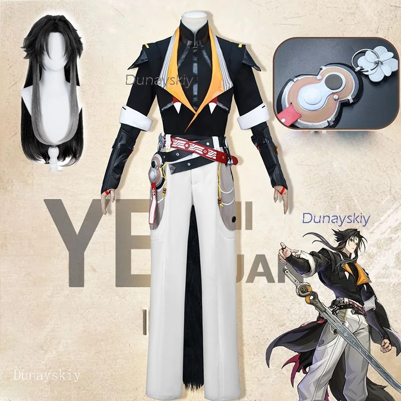 Disfraz de Cosplay de Ye Shiyuan, el Esclavo, de Zenless Zone Zero, con Peluca, Uniforme, Traje de Halloween para Hombre, Juego de Rol