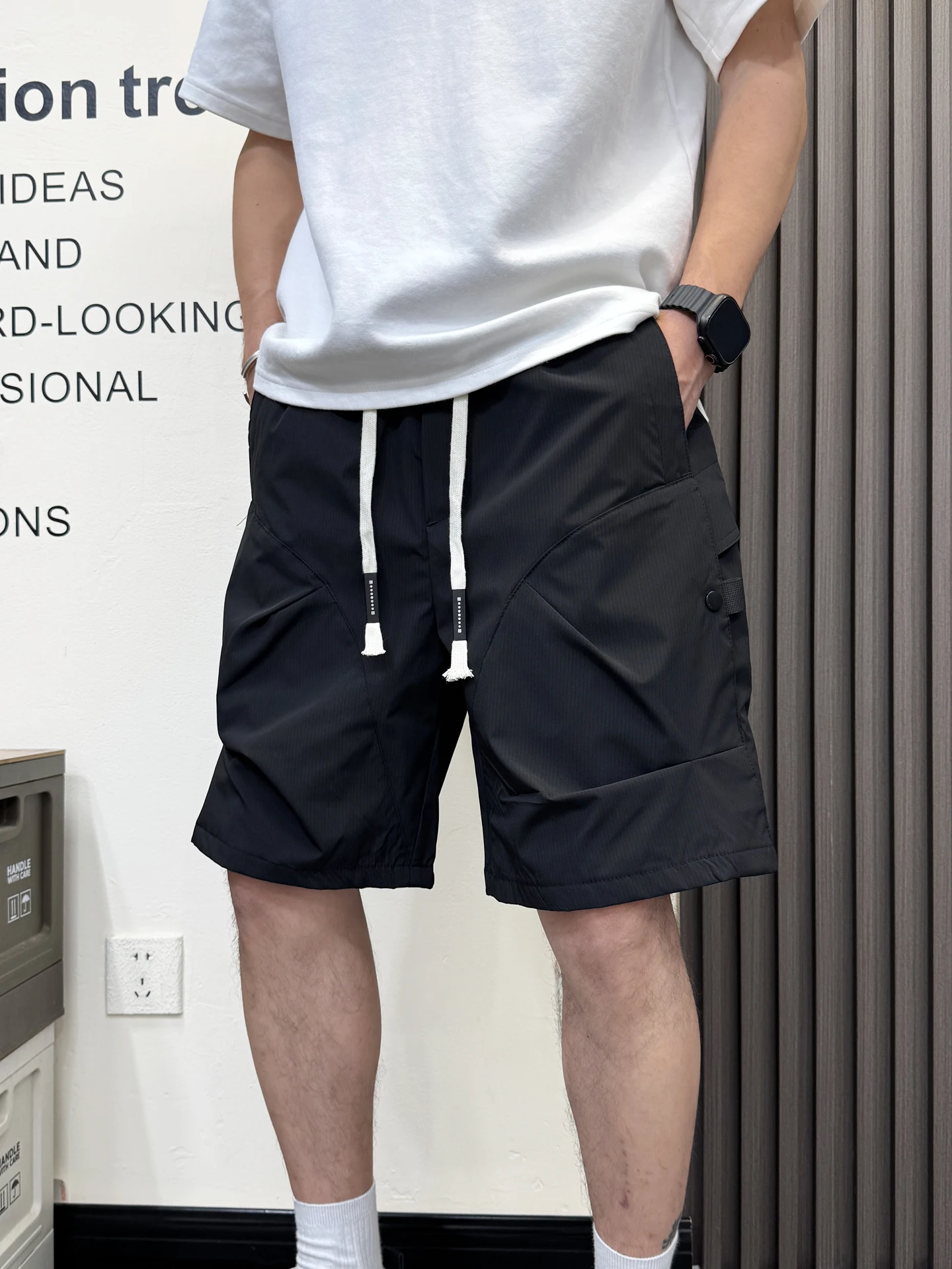 

Summer 2025 Men's Casual Workwear orts Breathable Qui Dry Outdoor Sports Five-Quarter Length Beach Pants Straight Leg Fit